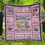 dogsold lady with house full of dogs and fabric quilt blanket abc07111935 d2412899