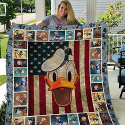 Donald Duck Flag Us Quilt  Quilt
