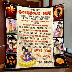 Dragon Ball Goku Wife Love You Most Quilt Cc