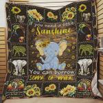 elephant if you need a little sunshine you can borrow some of mine quilt blanket great customized 0