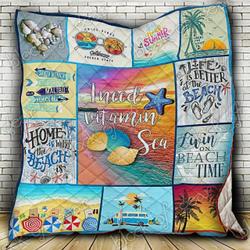 Enjoy The Beach Cl18100243Mdq Quilt Blanket