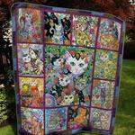 family cat flower pattern quilt blanket quilt d2416839