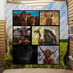 Farmer Cow Style 3D Blanket Th1707 Quilt
