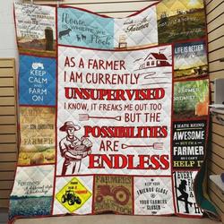 Farmer Keep Calm And Farm On Quilt Blanket Great Customized Blanket Gifts For Birthday Christmas Thanksgiving