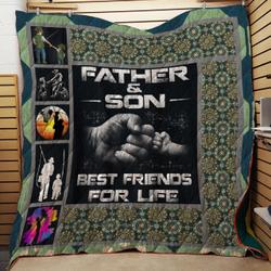 Father Son Best Friends For Life Fist Bump Matching Quilt