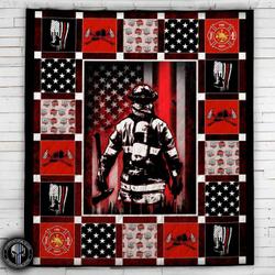 Firefighter Bunker Gear And Firefighter Things Blanket  Quilt