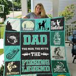 fishing dad the man the myth the fishing legend quilt blanket great customized gifts for birthday 0
