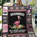 flamingo grammingo like a normal grandma only more awesome quilt blanket great customized blanket 0