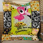 flamingo you are my sunshine sunflower quilt blanket d2451504