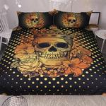 floral golden skull queen bedding set bedroom decor d2114781