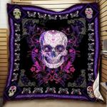 floral skull cld170750 quilt blanket d2478152