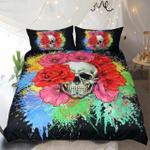 floral skull splash watercolor bedding set dhc1501244vt d2240855