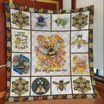 flower bee even busy bees stop and smell the roses quilt blanket great customized blanket gifts 0