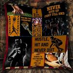 football never give up fight till end quilt blanket great customized blanket gifts for birthday 0