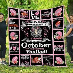 Football October Women DHCDHC DT2210 Quilt Blanket