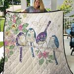 four blue birds on the tree quilt blanket great customized blanket gifts for birthday christmas 0