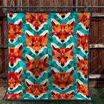fox art quilt blanket d2450814