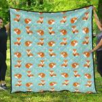 fox pattern blue b ackground dhcdhc dt1910 quilt blanket d2412973
