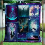 galaxy silhouette deer dtc0712316 quilt blanket d2479457