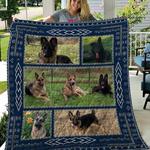 german shepherd on the grass quilt blanket great customized blanket gifts for birthday christmas 0