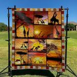 giraffe in sunset dhckl0909 quilt blanket d2413186