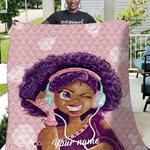 girl cute pink music custom name duvet quilt d2484963