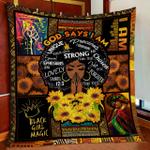 god says i am black woman quilt blanket d2448825
