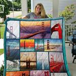 golden gate bridge and quotes for life quilt blanket d2450774