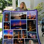 golden gate bridge at night quilt blanket d2450775