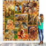 golden retriever dog print quilt blanket d2449030