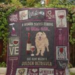 golden retriever golden retriever and wine quilt blanket dhc3112327td d2446807