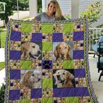 golden retriever paw prints quilt blanket great customized blanket gifts for birthday christmas 0