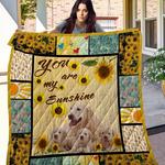 golden retriever sunflower quilt blanket d2453099
