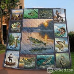 Gone Fishing Quilt Blanket Vq06  Quilt