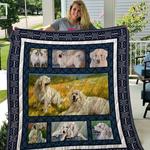 great pyrenees on the pampasgrass quilt blanket great customized blanket gifts for birthday 0