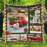 great pyrenees red truck christmas premium quilt home decor quilt d2420190