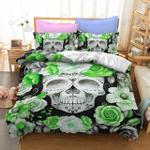 green flower sugar skull bed sheets spread comforter duvet cover bedding sets d2121958
