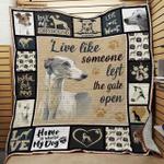 greyhound live like someone left the gate open quilt blanket great customized blanket gifts for 0