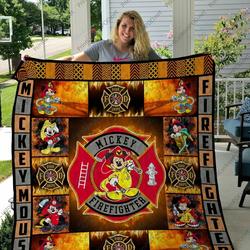 H Mickey Firefighter Quilt Blanket
