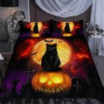 halloween black cat jack olantern duvet cover bedding set d2120011