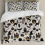 halloween cartoon jack o lantern tombstone skulls and bones bedding set d2120483