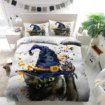 halloween cat and witch hat duvet cover bedding set d2147341