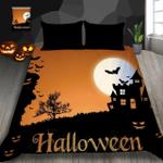 halloween dusk pumpkin bat vivid ct bedding set bevrrn d2109933