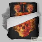 halloween fire skeleton 3d printed bedding set soft microfiber d2140439