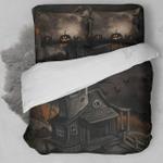 halloween night bat and pumpkin bedding set bedroom decor d2137381