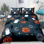 halloween pumpkin ghost and bat printed bedding set bedroom decor d2188467