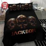 halloween skull rock art personalized custom name duvet cover bedding set d2120121