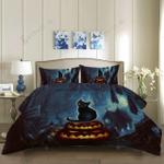 halloween style black cat printed bedding set bedroom decor d2140104