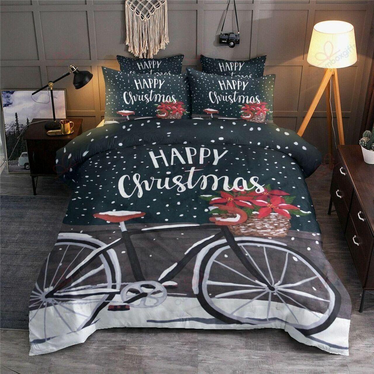 Happy Christmas Printed Amazing Christmas Bedroom Decor Duvet Cover Bedding Set With Pillowcase Meaningful Gift For Friend Holiday Season Christmas Gift happy christmas printed bedding set bedroom decor d2230844