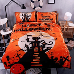 happy halloween orange sky printed bedding set bedroom decor d2188885